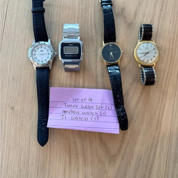 Lot of 4 Vintage Men's Watches - Timex, Texas Instrument, Amitron - Picture 2 of 16